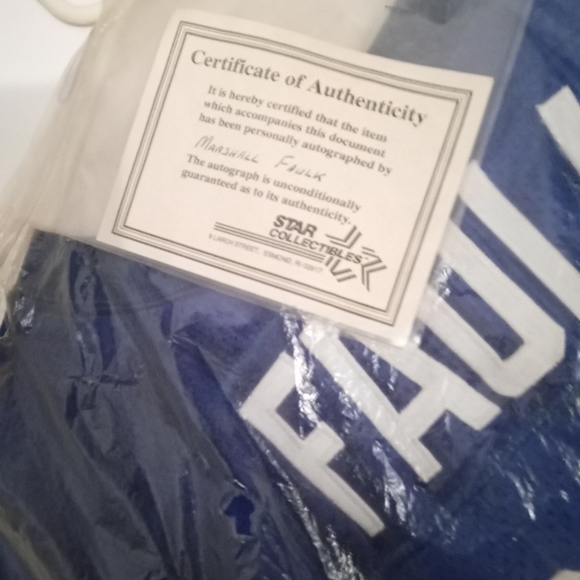 100% authentic 'Marshall Faulk' signed rookie Colts jersey with the C.O.A. - Picture 2 of 4